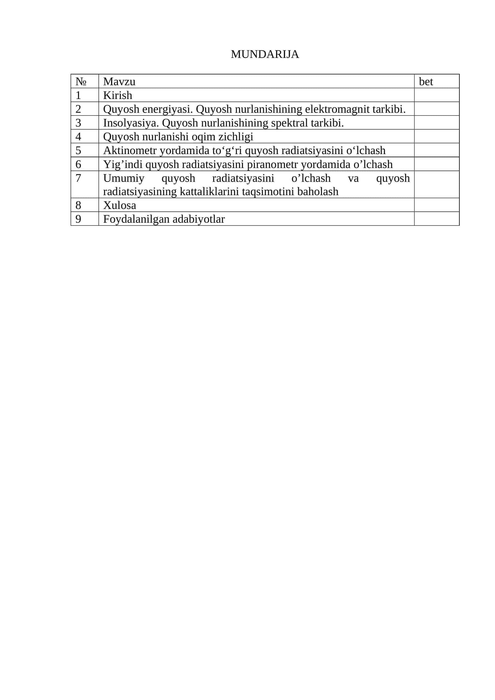 Quyosh energiyasi. Quyosh nurlanishining elektromagnit tarkibi 1
