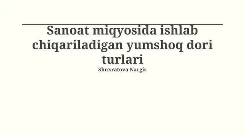 Yengil giyohvand moddalar 1