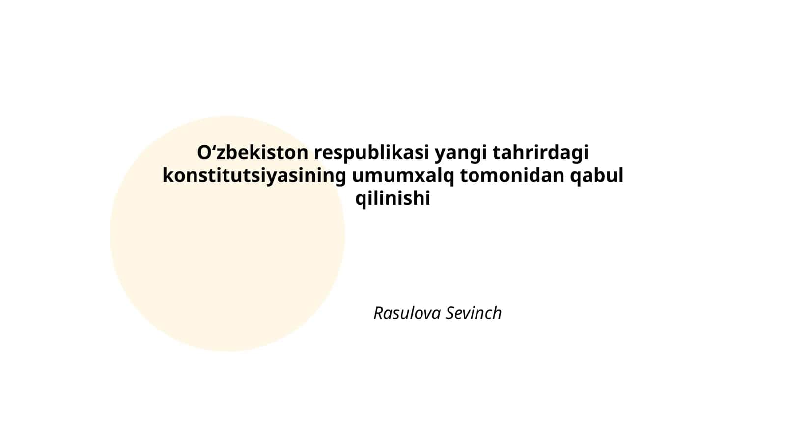 Oʻzbekiston respublikasi yangi tahrirdagi konstitutsiyasining umumxalq tomonidan qabul qilinishi 1