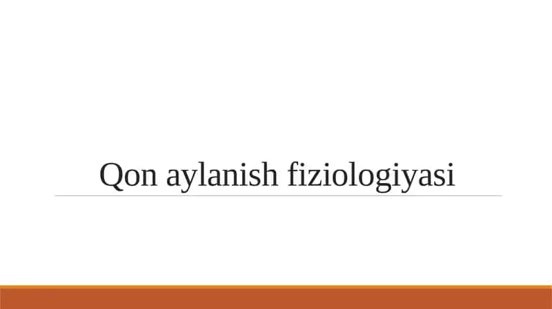 Qon aylanish fiziologiyasi 1