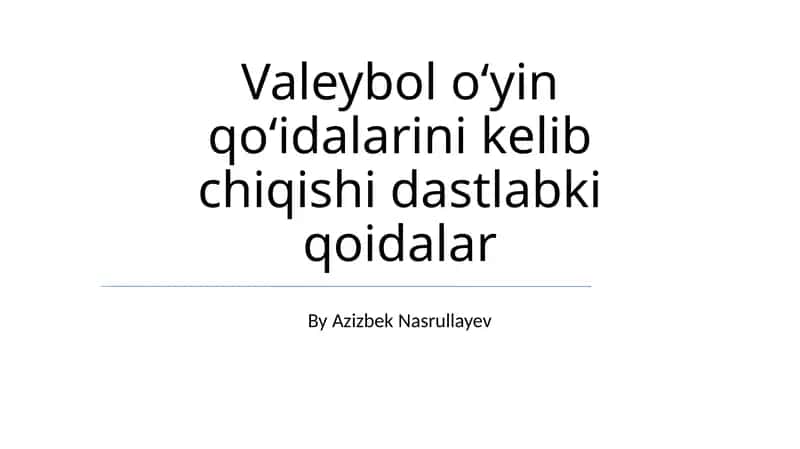 Dastlabki qoida o'zgarishlari va tajribalari 1