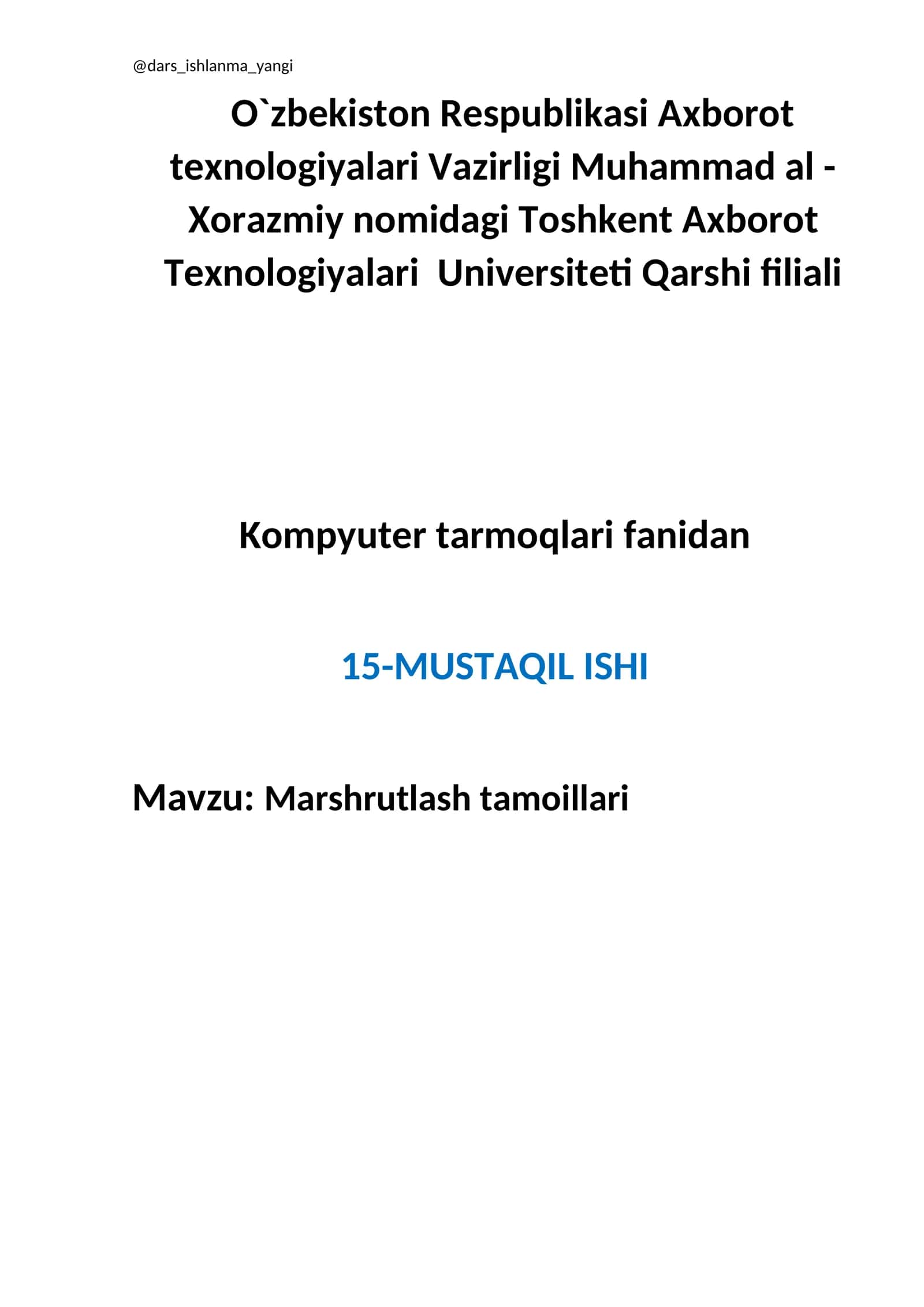 Marshrutlash tamoillari 1