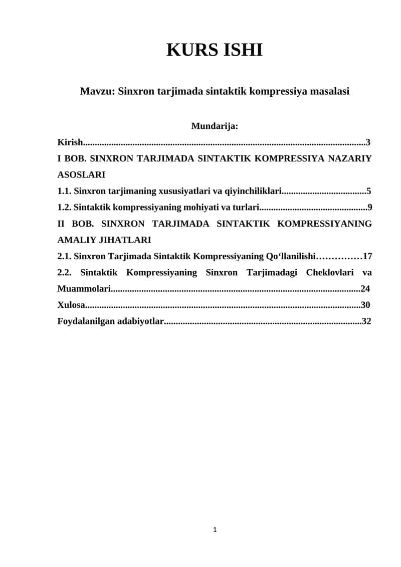 Sinxron tarjimada sintaktik kompressiya masalasi 1