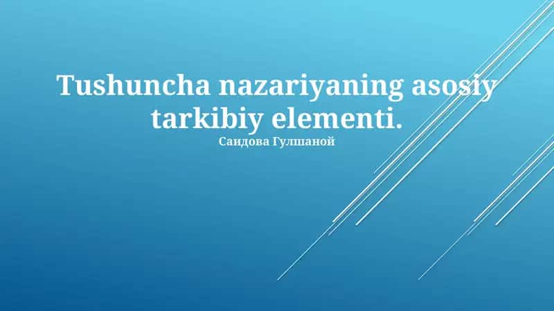 Tushuncha nazariyasi 1