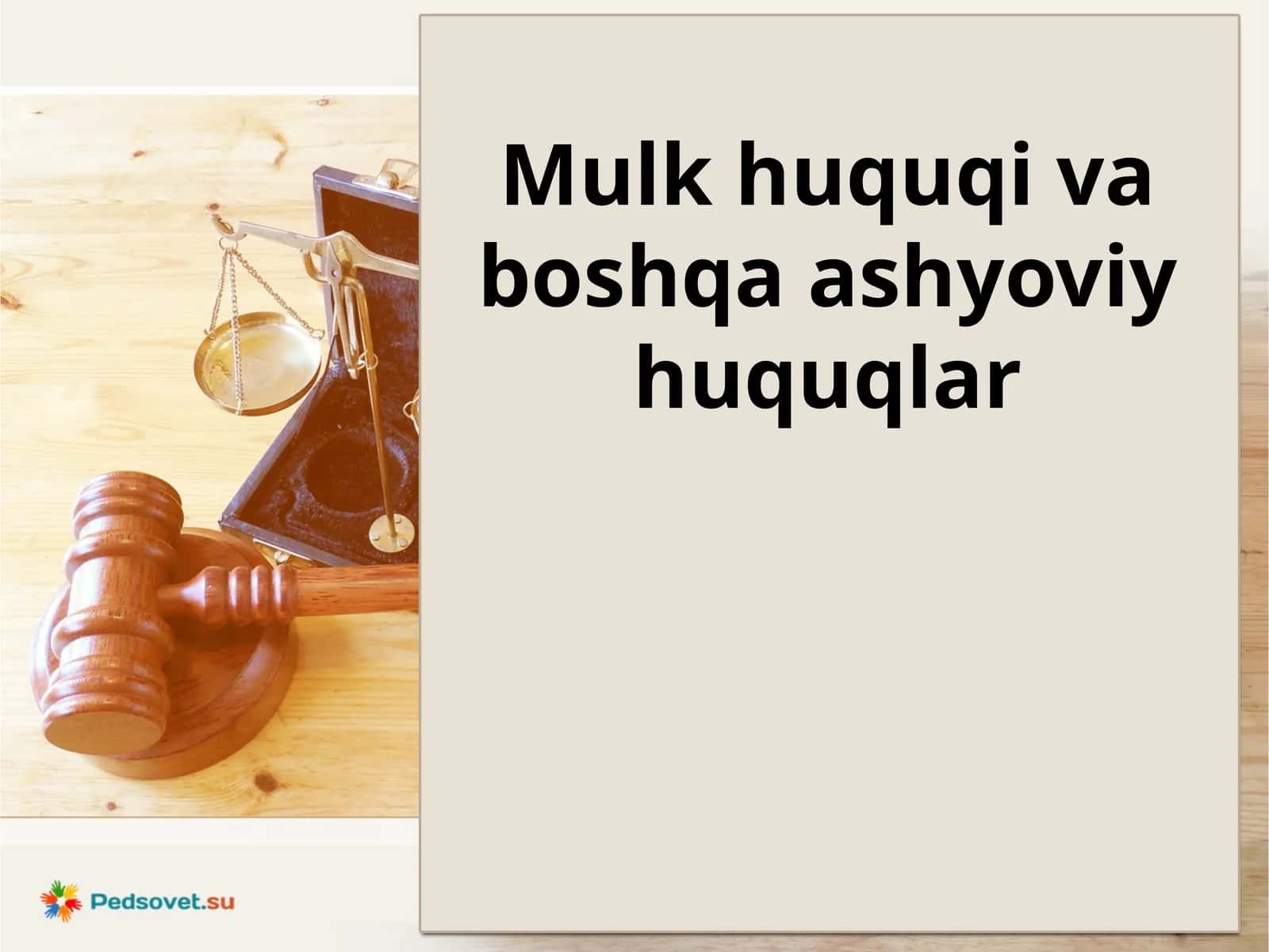 Mulk huquqi va boshqa ashyoviy huquqlar 1