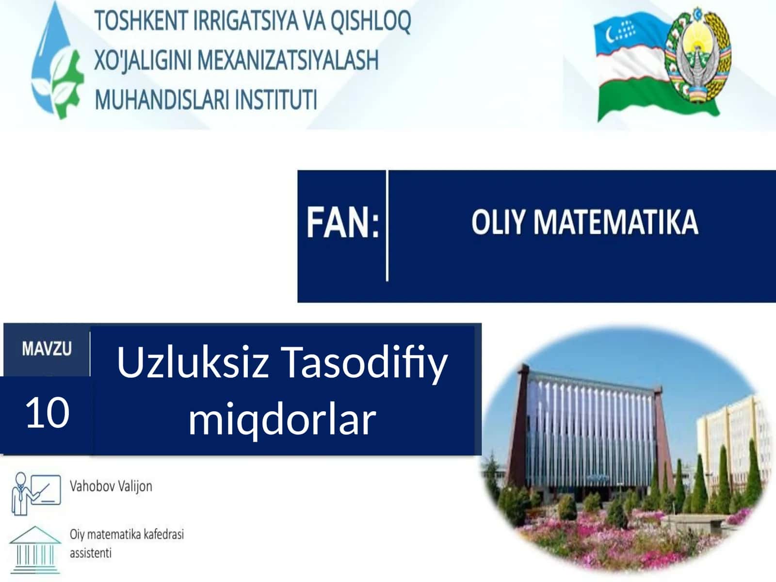 Uzluksiz Tasodifiy miqdorlar 1