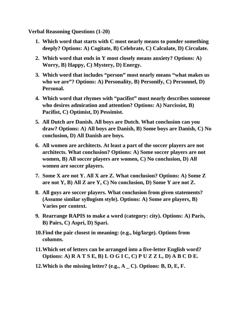 100 ENGLISH IQ TESTS WITH ANSWERS 1