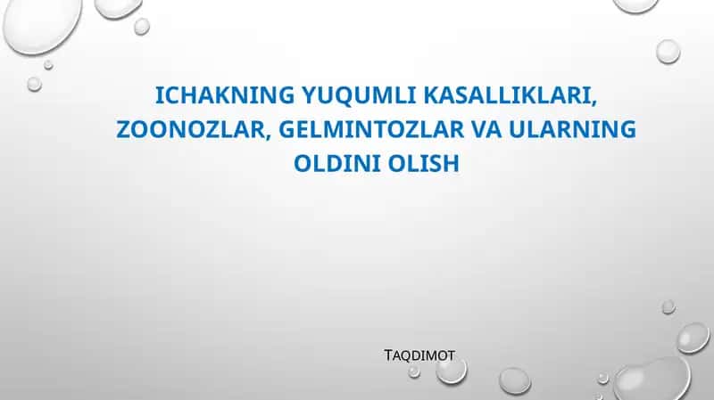 ichakning zoonoz kasalliklari 1