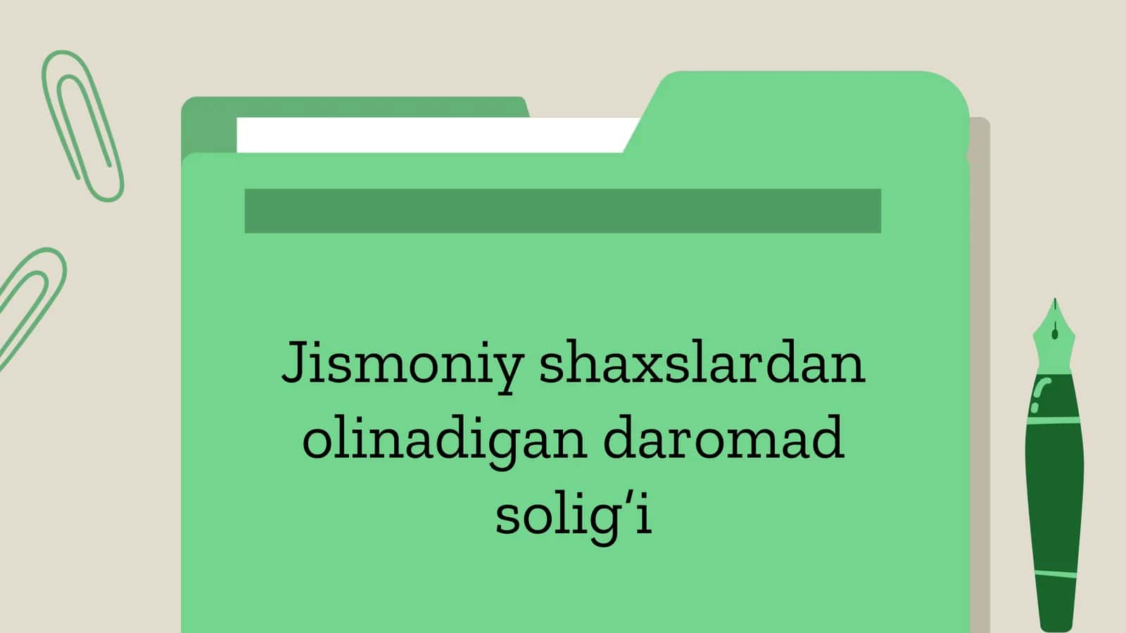 Jismoniy shaxslardan olinadigan soliq bo'lib, davlat byudjetini to'ldirishda muhim rol o'ynaydi 1