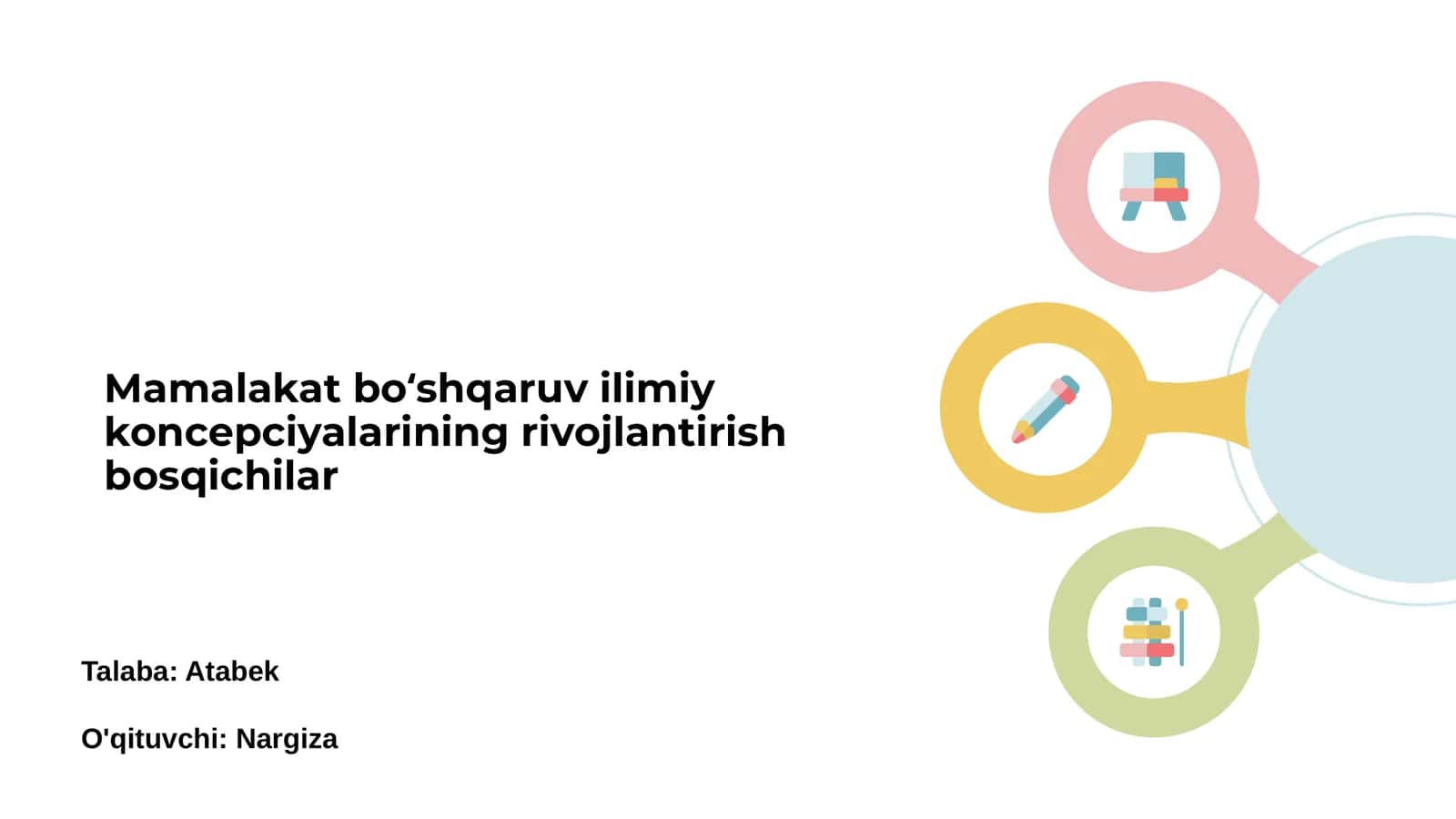 Mamalakat boʻshqaruv ilimiy koncepciyalarining rivojlantirish bosqichilar 1