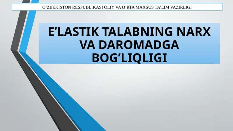 E’LASTIK TALABNING NARX VA DAROMADGA BOG’LIQLIGI 1