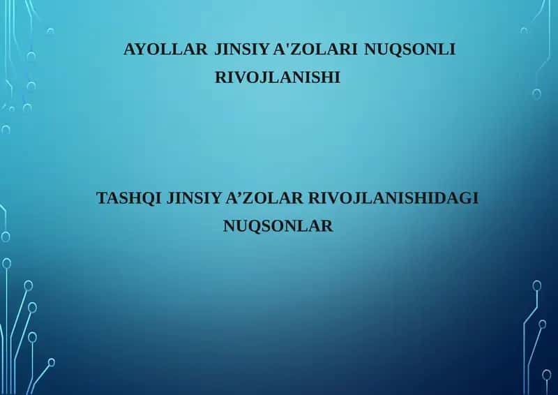 AYOLLAR JINSIY A'ZOLARI RIVOJLANISHI 1