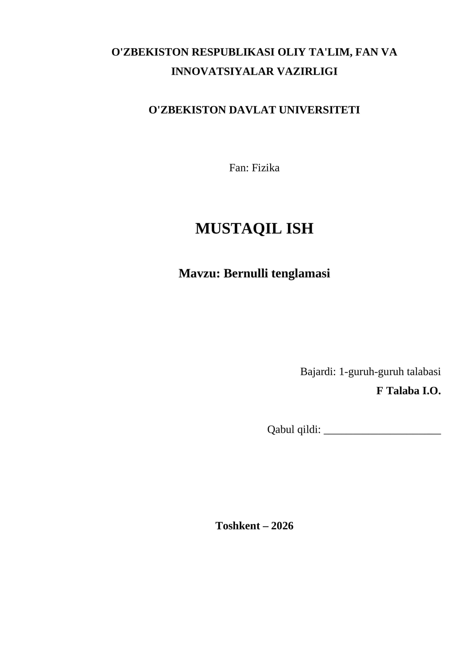 Bernulli tenglamasi 1