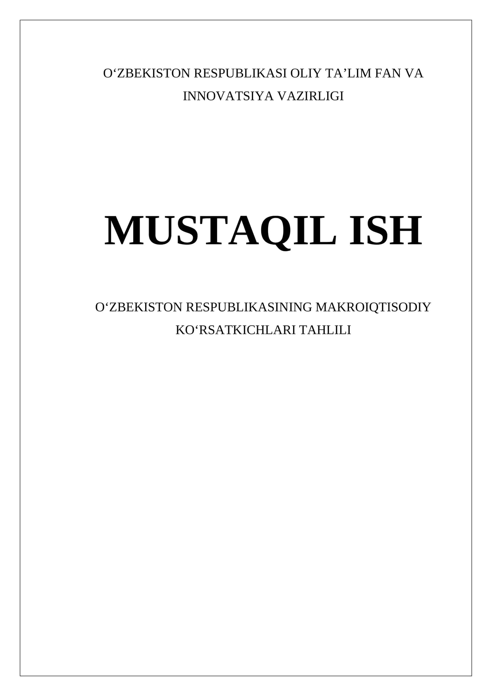 Makroiqtisodiy ko'rsatkichlarning tahlili 1