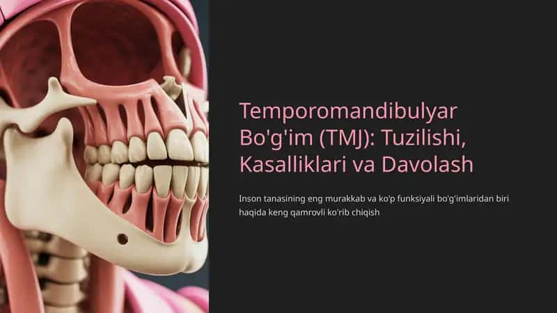 Temporomandibulyar Bo'g'im (TMJ): Tuzilishi, Kasalliklari va Davolash 1