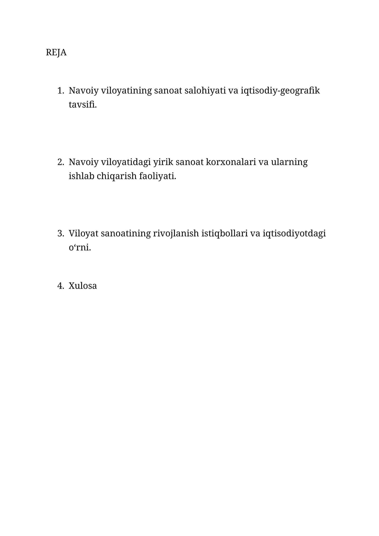 NAVOIY VILOYATINING SANOAT SALOHIYATI VA IQTISODIY-GEOGRAFIK TAVSIFI 1