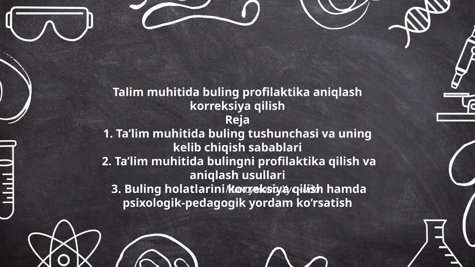 Talim muhitida buling profilaktika aniqlash korreksiya qilish 1