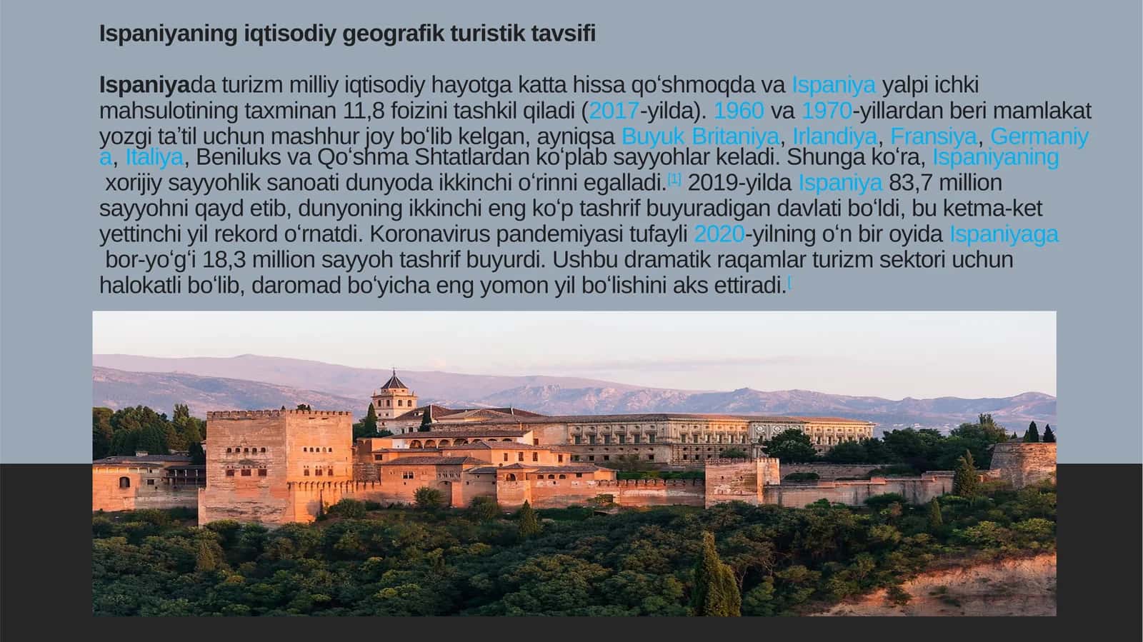Ispaniya va uning iqtisodiy geografiyasi 1