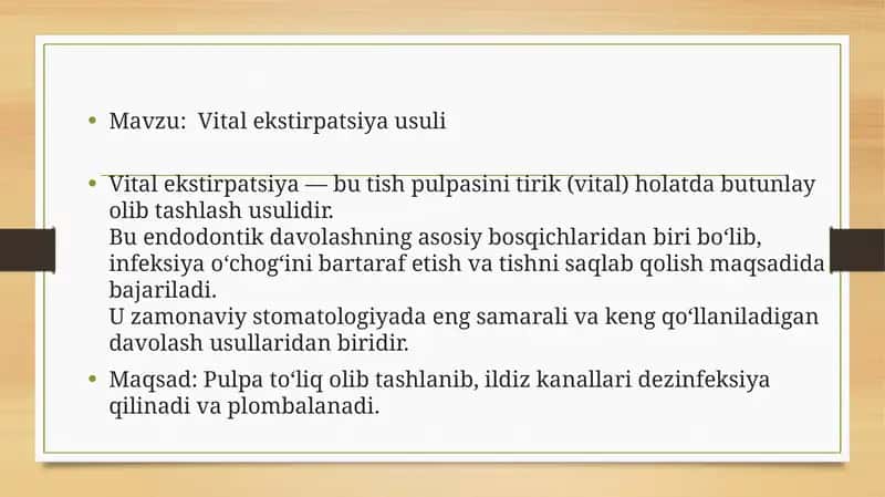 Vital ekstirpatsiya usuli 1