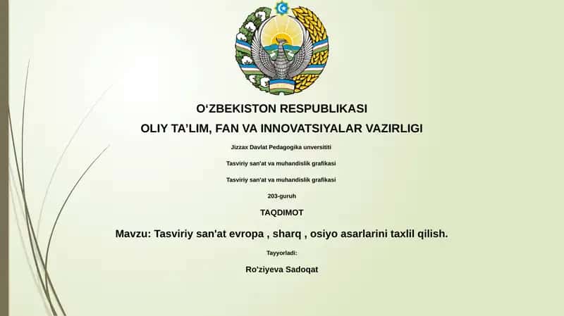 Tasviriy san'at va muhandislik grafikasi 1