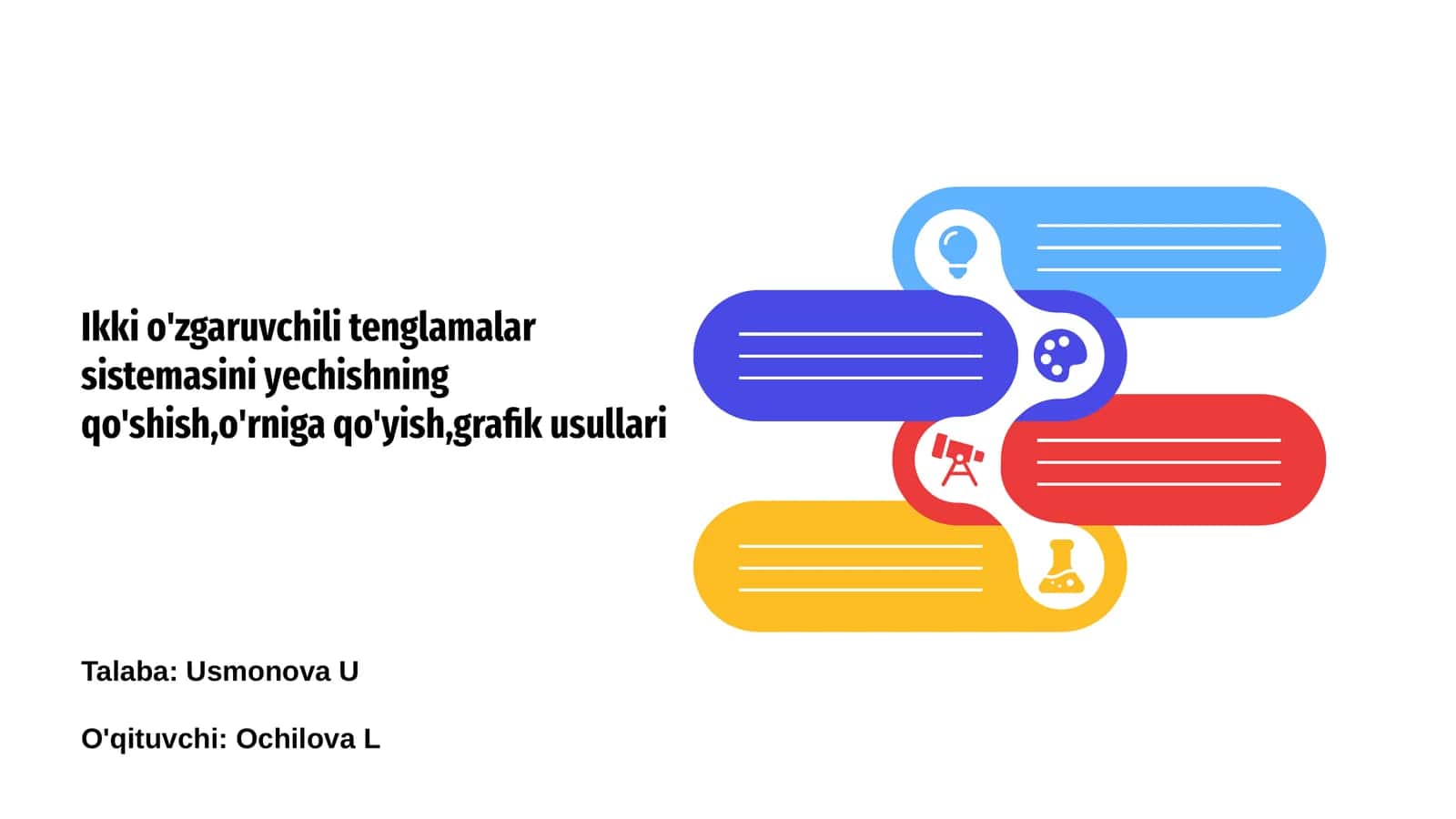 Ikki o'zgaruvchili tenglamalar sistemasi 1