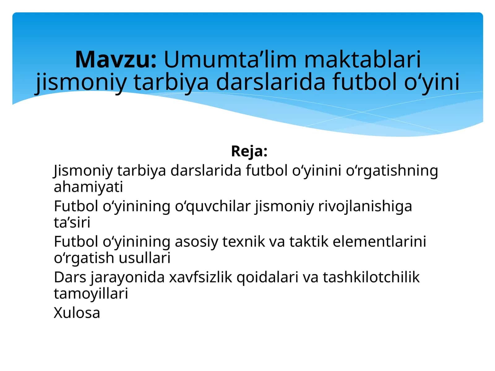 Umumta’lim maktablari jismoniy tarbiya darslarida futbol o‘yini 1