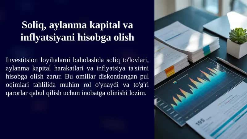Soliq, aylanma kapital va inflyatsiyani hisobga olish 1