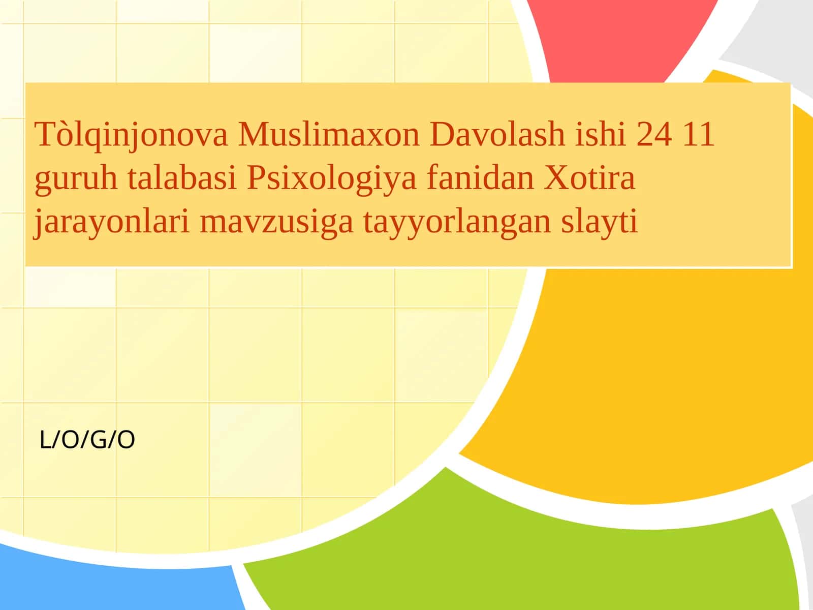 Xotira jarayonlari 1