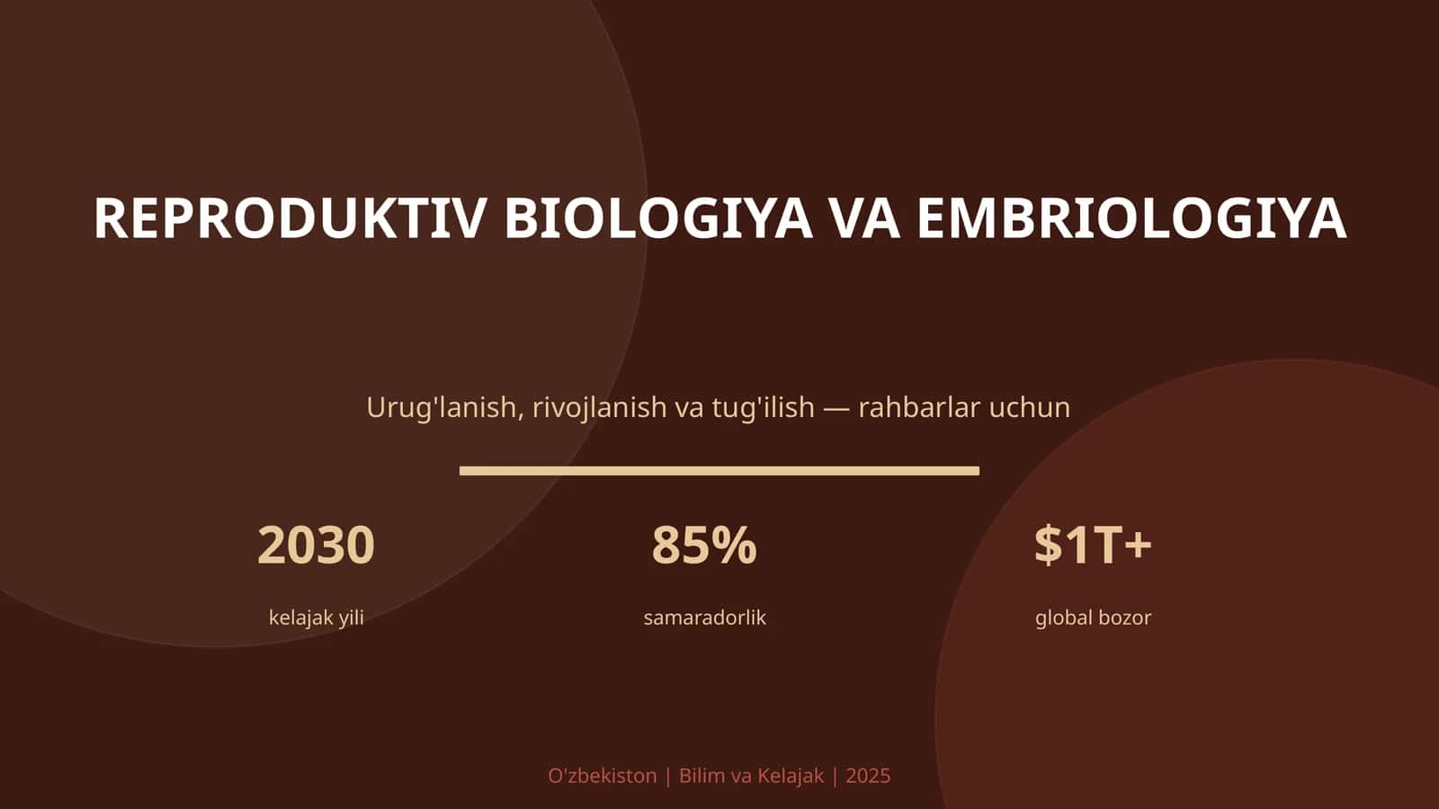 REPRODUKTIV BIOLOGIYA VA EMBRIOLOGIYA 1