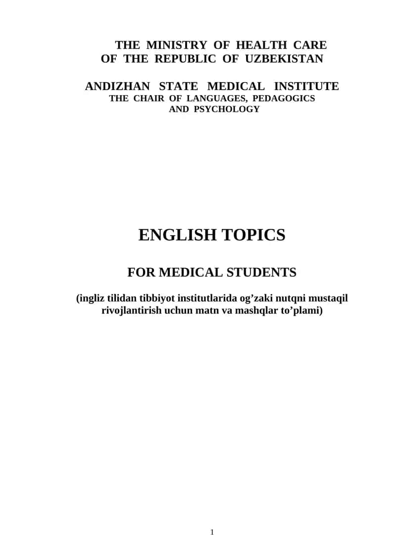 English Topics for Medical Students 1