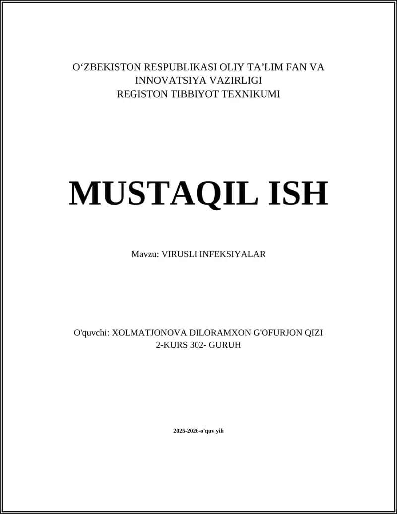 VIRUSLI INFEKSIYALAR 1