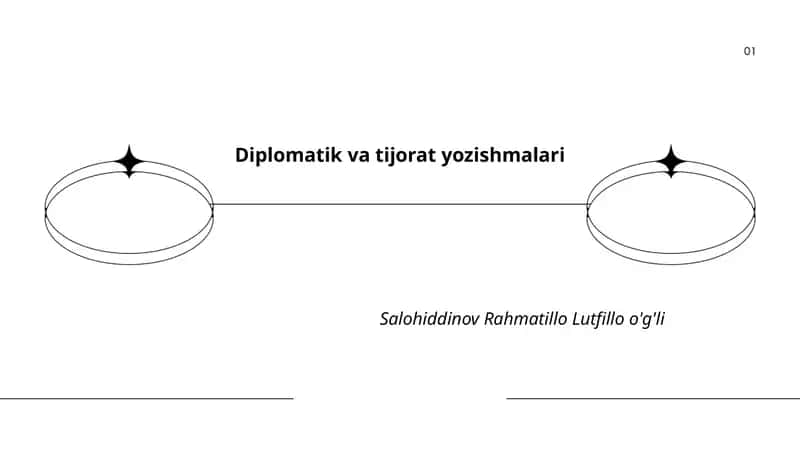 Diplomatik va tijorat yozishmalari 1