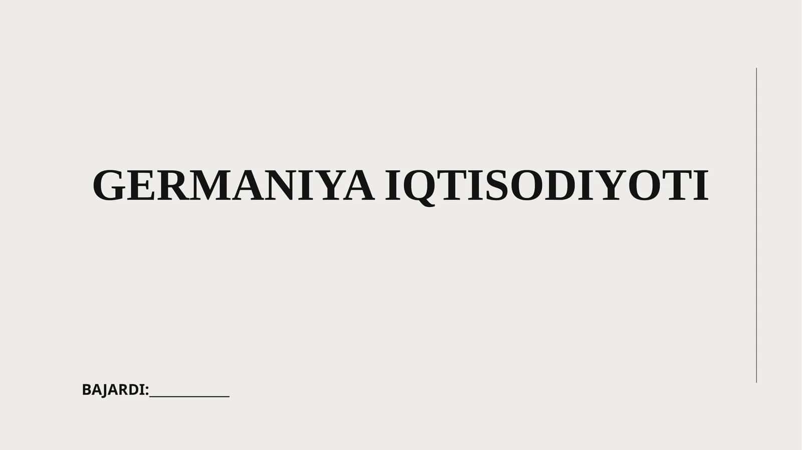 GERMANIYA IQTISODIYOTI 1