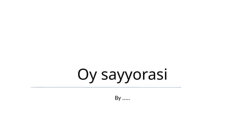 Oy sayyorasi 1