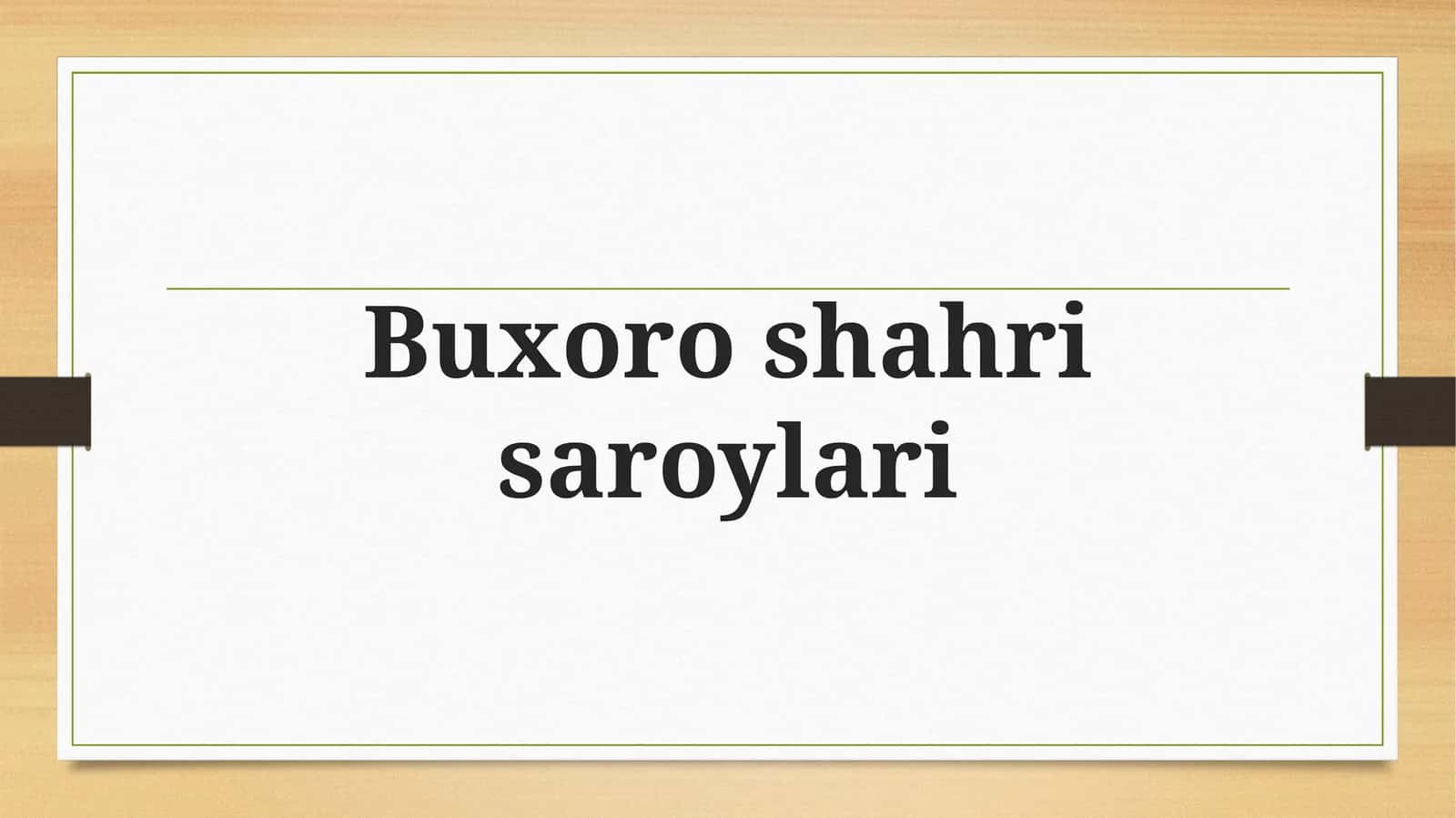 Buxoro shahri saroylari 1