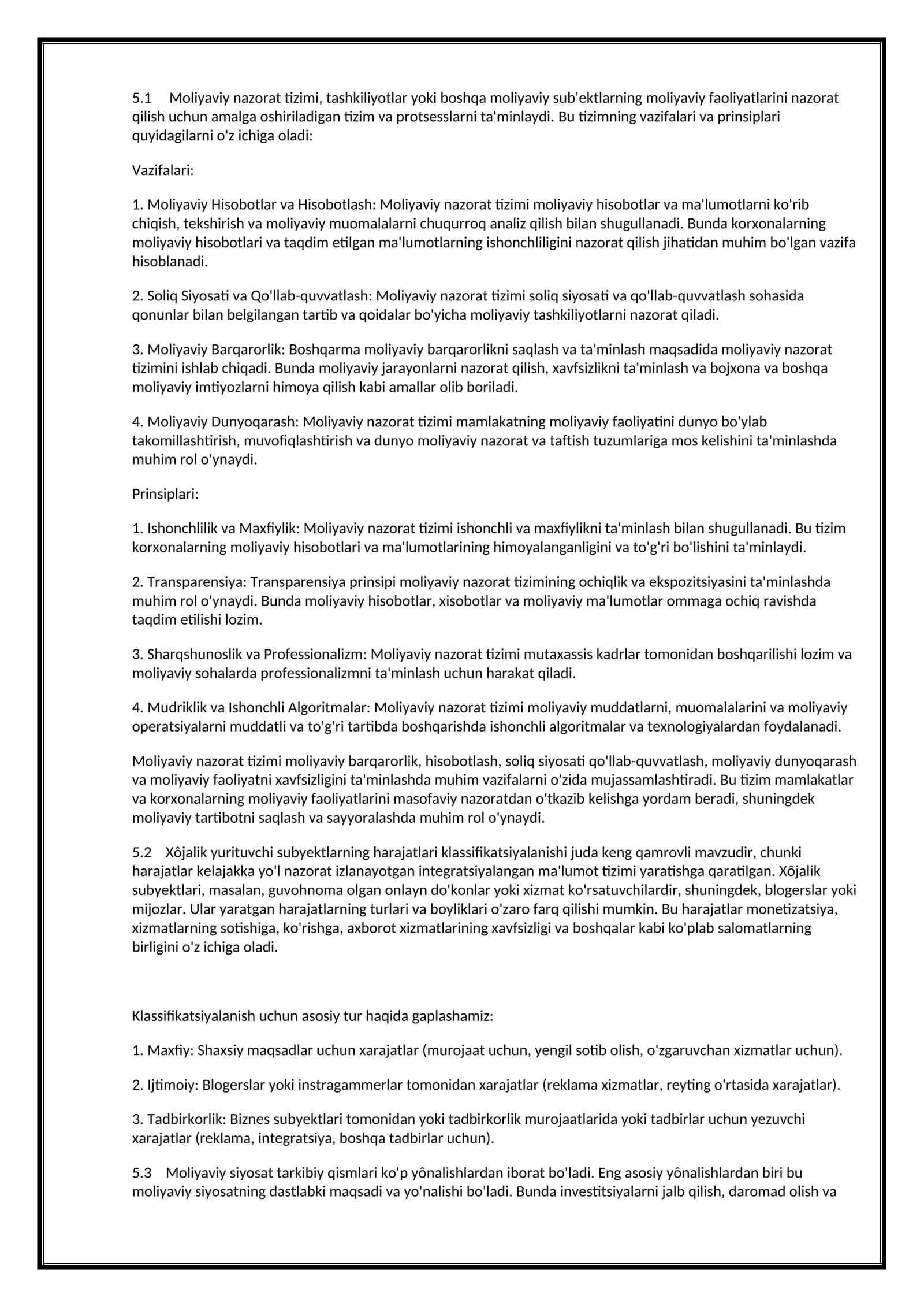 Moliyaviy nazorat tizimi 1