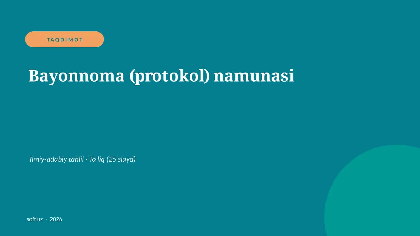 Bayonnoma (protokol) namunasi 1
