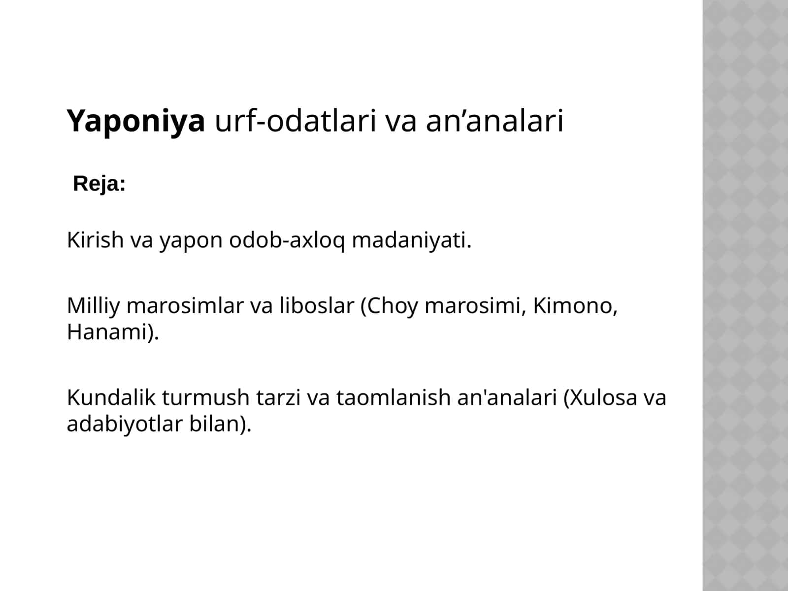 Yaponiya urf-odatlari va an’analari 1