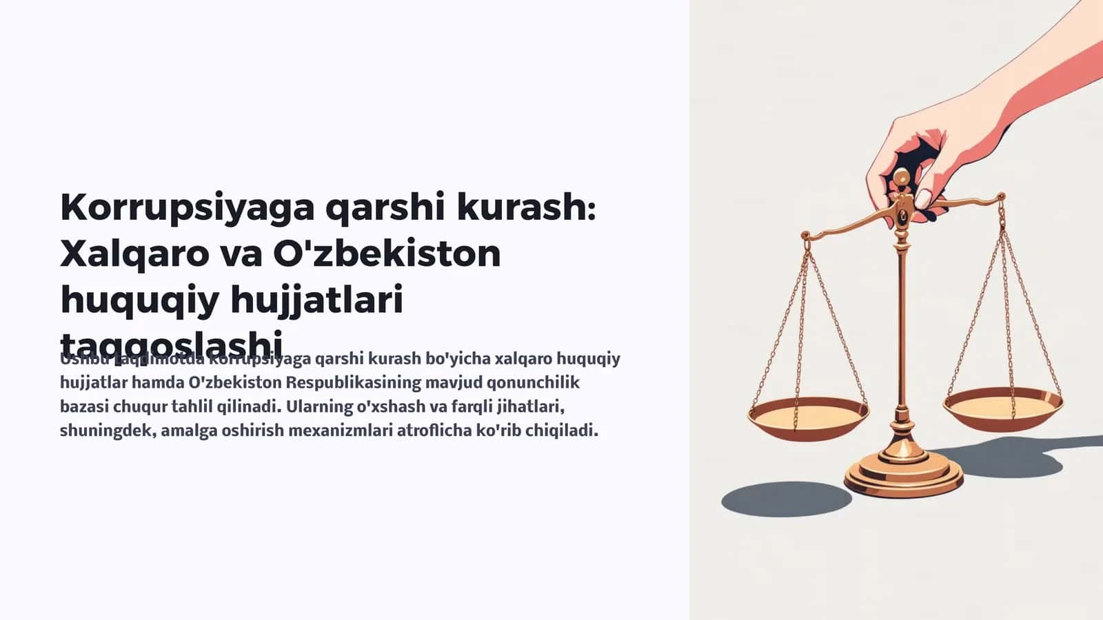 Xalqaro va O'zbekiston huquqiy hujjatlari taqqoslashi 1