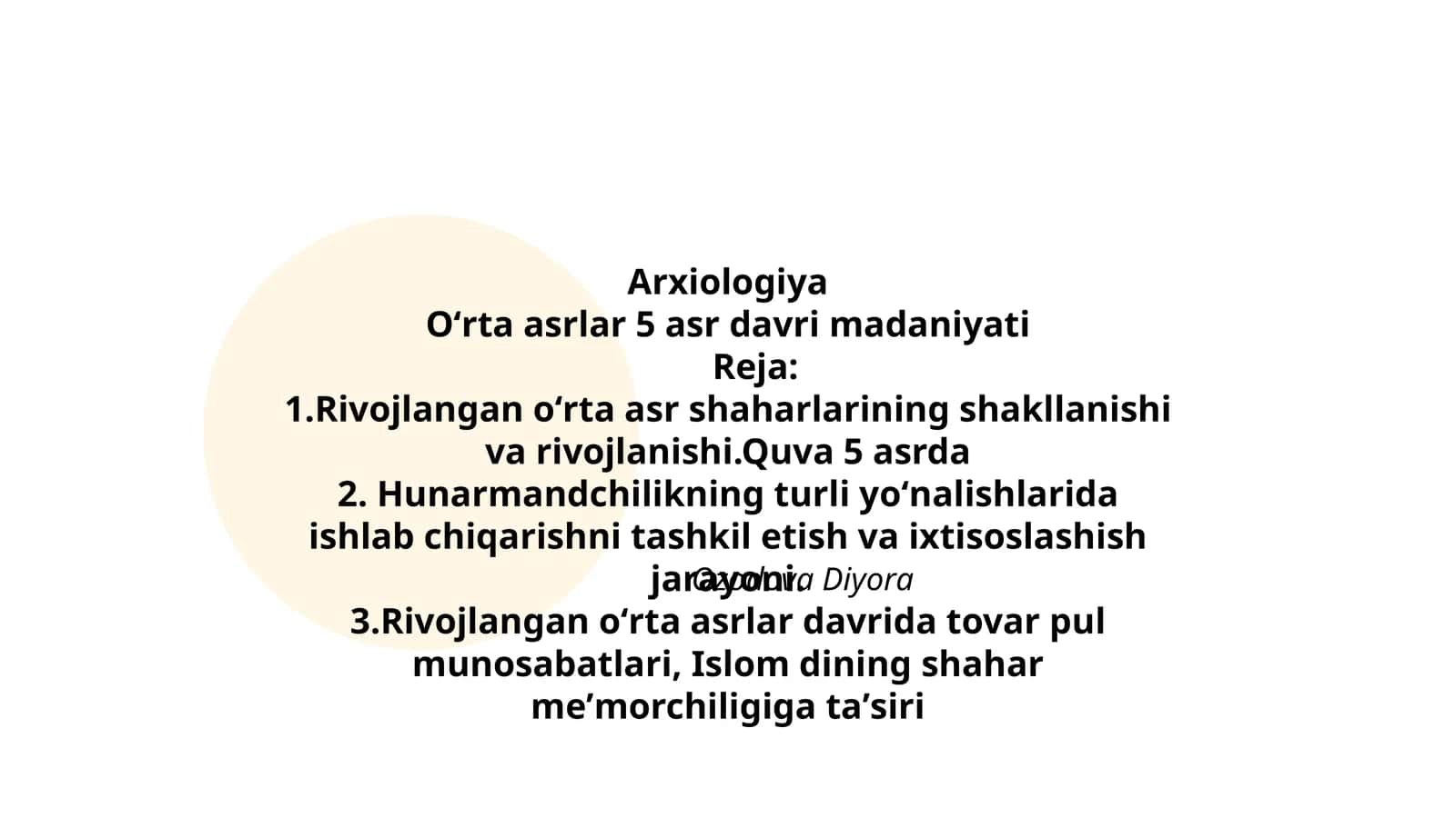 ArxiologiyaOʻrta asrlar 5 asr davri madaniyati 1