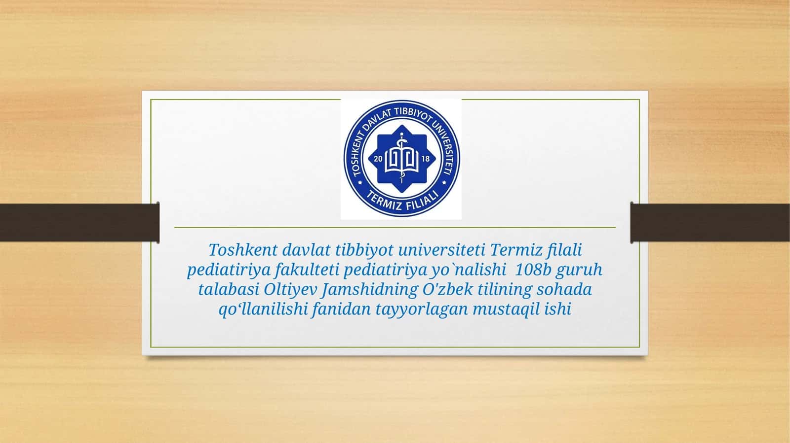 Tibbiy mavzudagi she'riy asarlar til tahlili 1