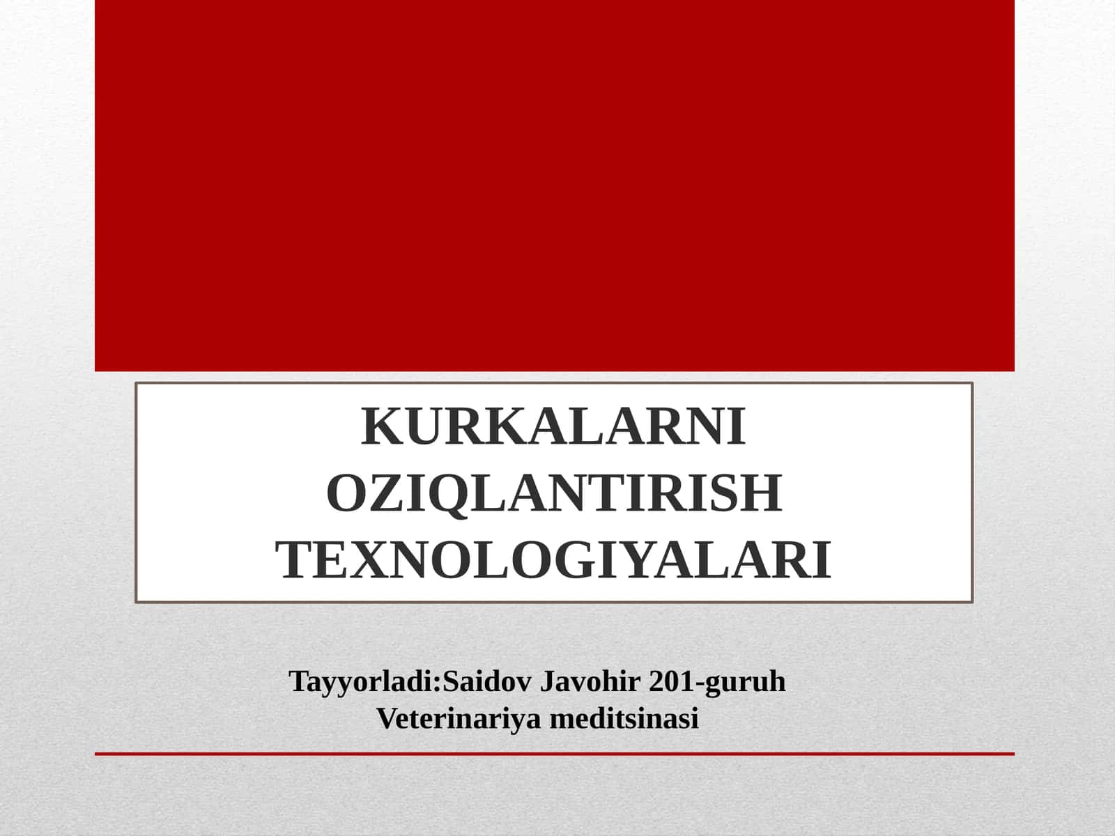 Kurkalarni oziqlantirish texnologiyalari 1