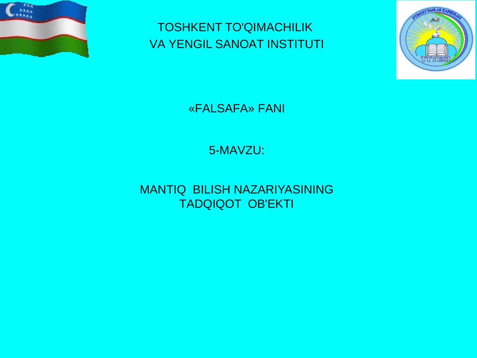 FALSAFA Fan 5-mavzu 1