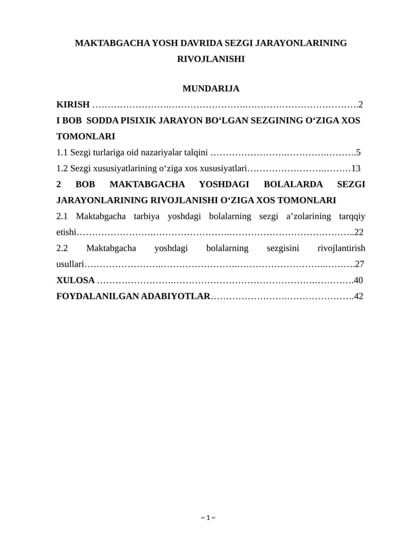 Maktabgacha Yoshdagi Bolalarda Sezgi Jarayonlarining Rivojlanishi 1