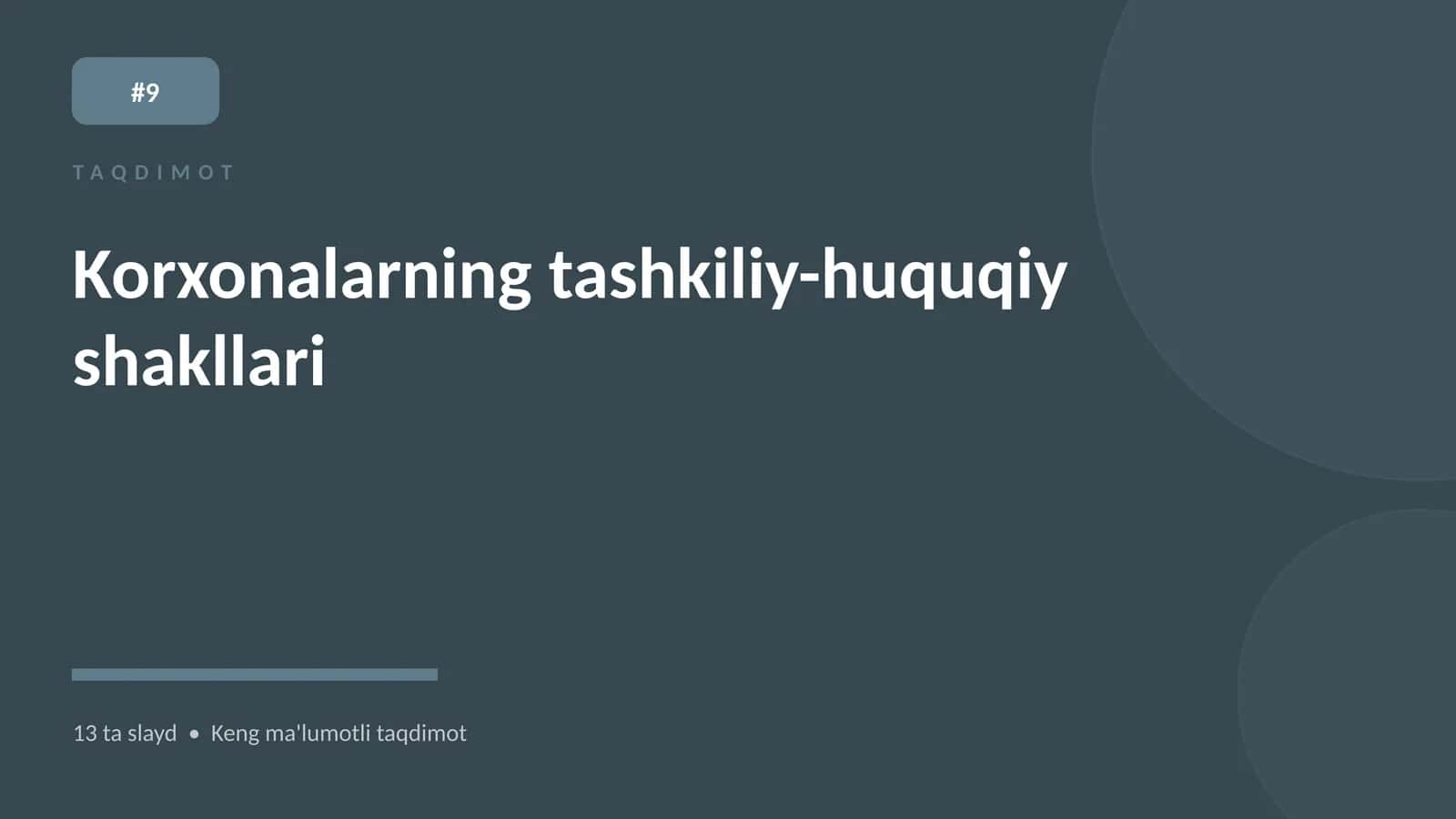 Korxonalarning tashkiliy-huquqiy shakllari 1