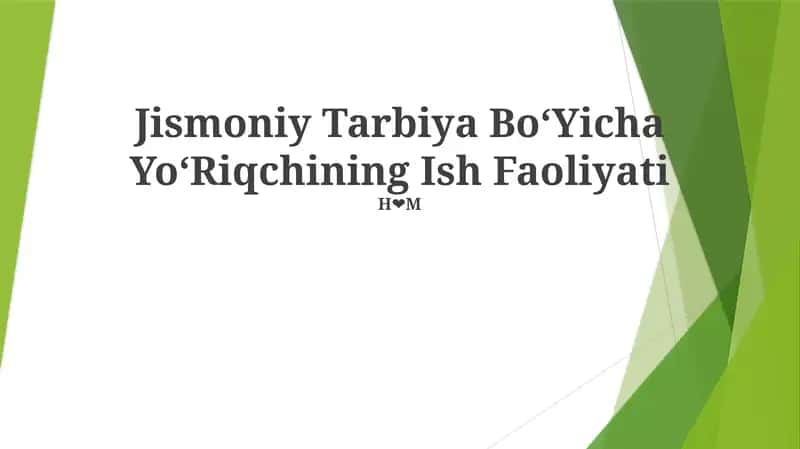 Jismoniy Tarbiya Bo‘Yicha Yo‘Riqchining Ish Faoliyati 1
