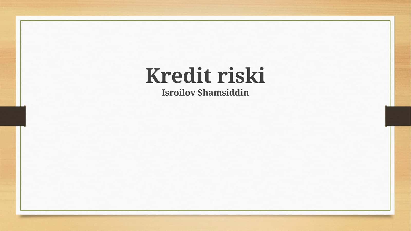 Kredit riski 1