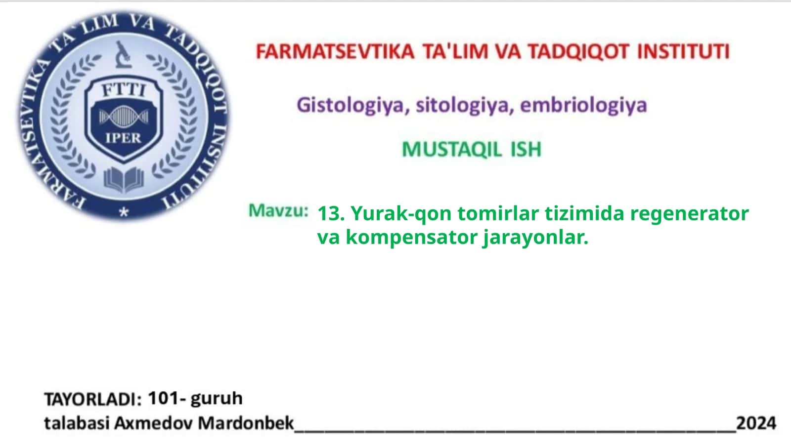Yurak va yirik qon tomirlari tekshirish 1