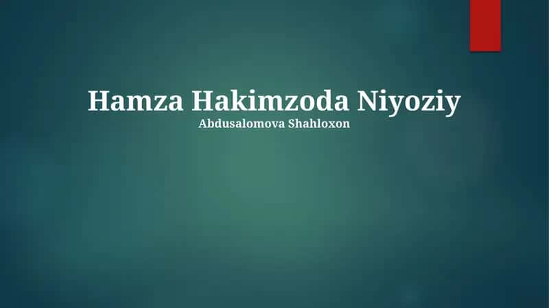 Hamza Hakimzoda Niyoziy 1