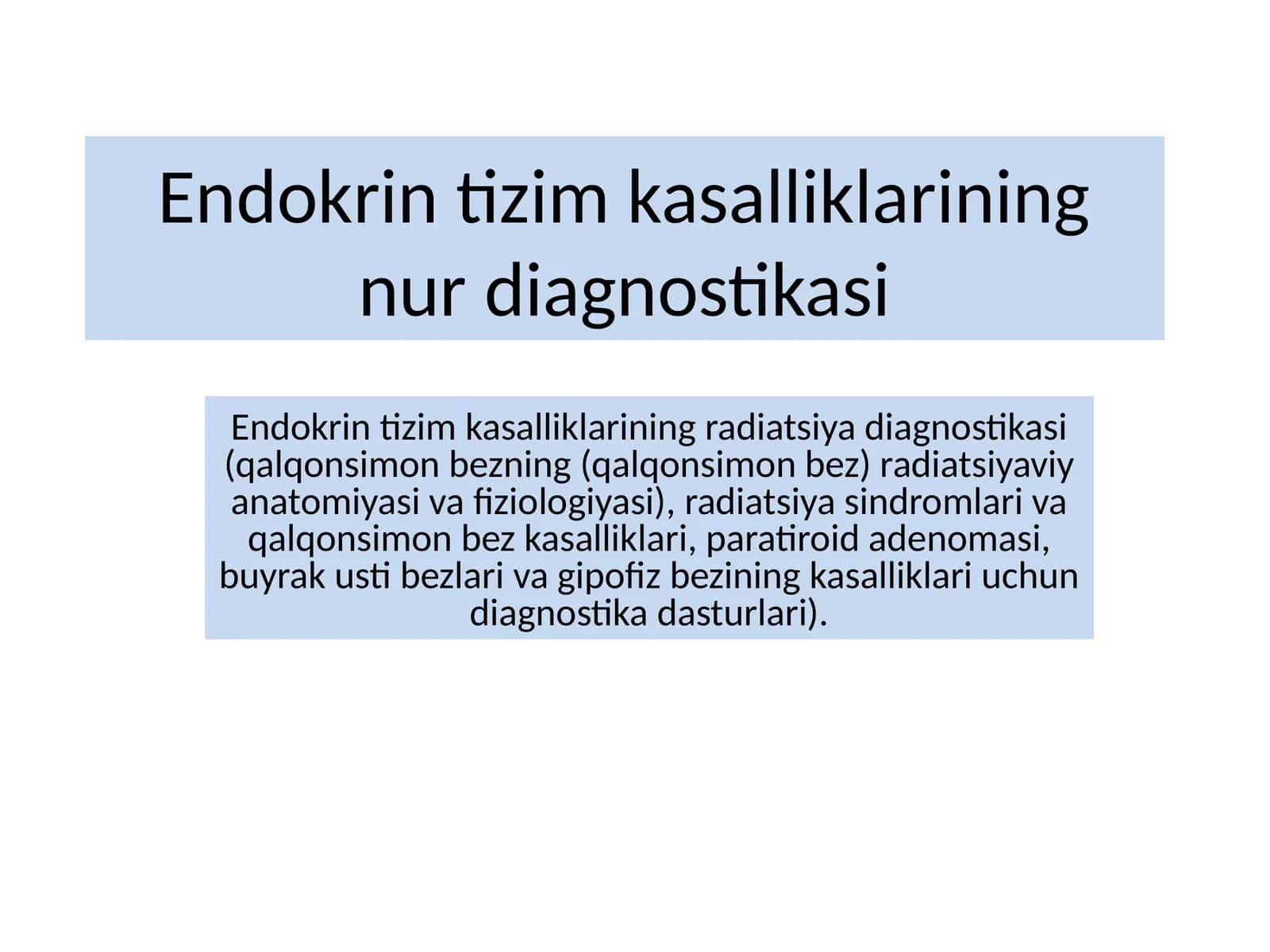Endokrin tizim kasalliklarining nur diagnostikasi 1